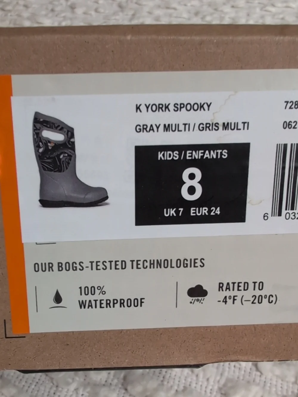 Bogs Kids York Spooky Toddler Boys Girls 8 Rain Snow Winter Boots Pull On